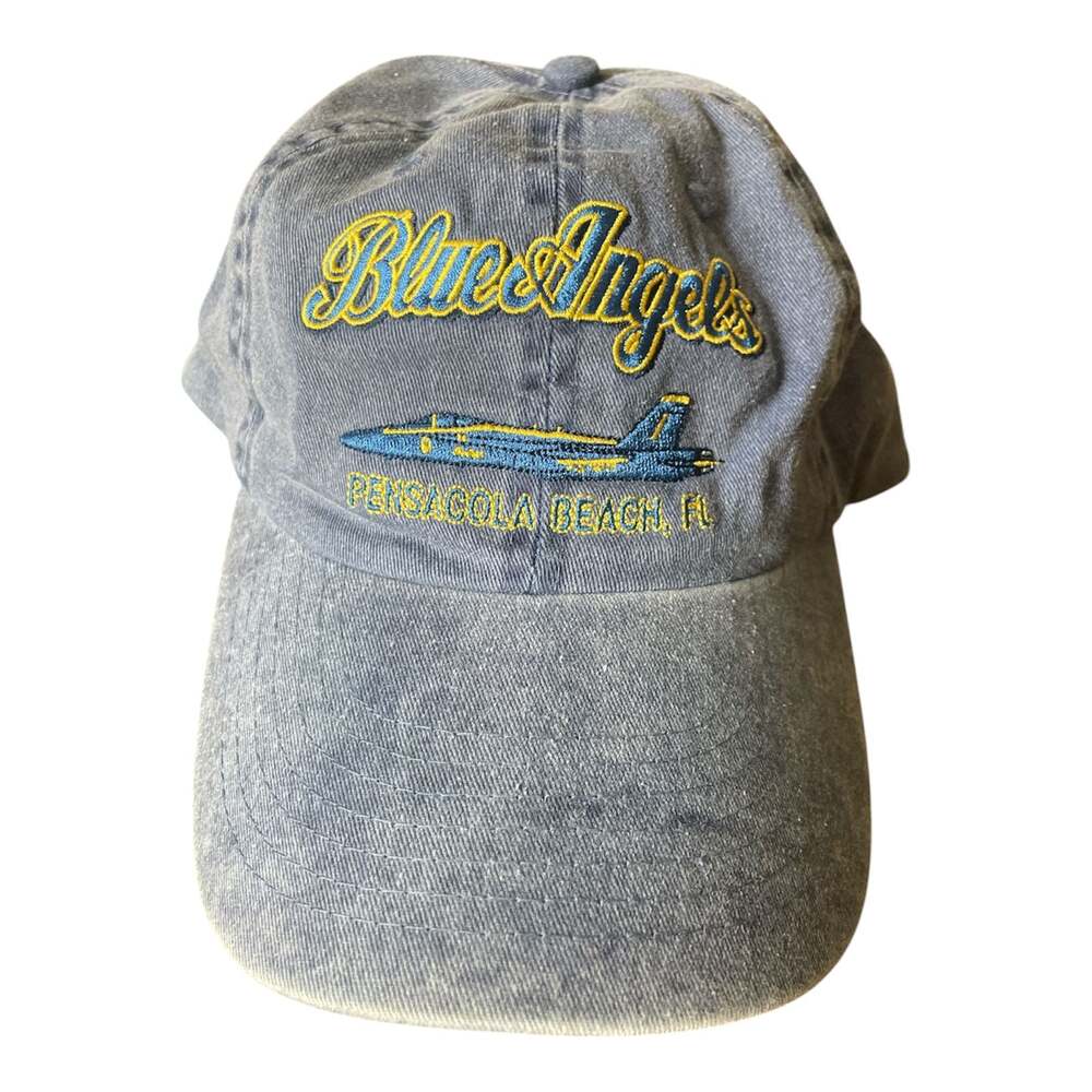 Distinctive Headwear Blue Angels Pensacola Beach FL Washed Denim Adjustable Hat